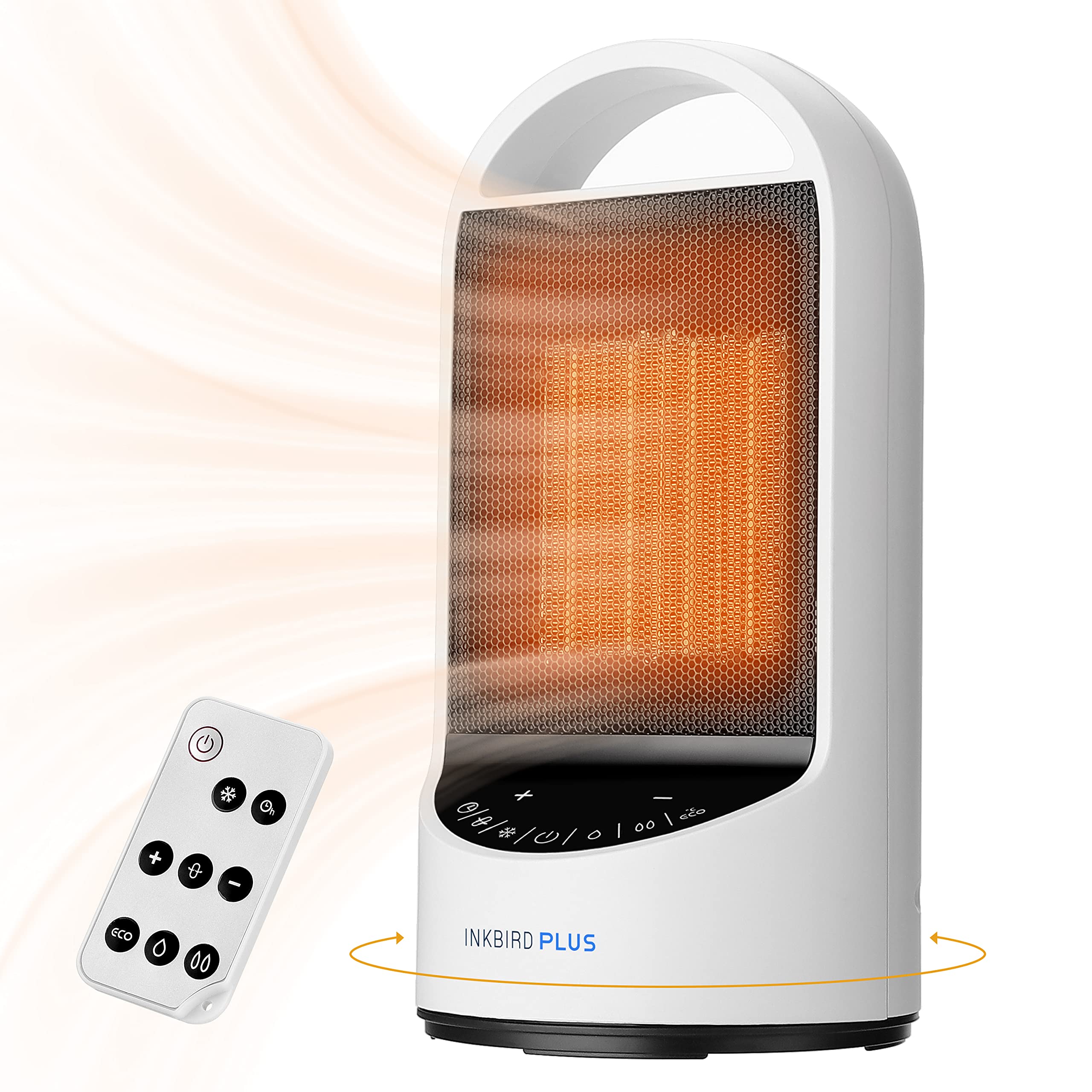 INKBIRDPLUS 1500W Portable WiFi Space Heater with 24 Hours Timer, 3 Modes, Overheating &Tip-Over Protection Support Alexa, for Bedroom, Office and Indoor Use