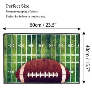 Sports Area Rug,Retro American Football Field and Rugby Floor Mat Non-Slip Doormat Living Dining Dorm Room Bedroom Decor Carpet 24X16inch