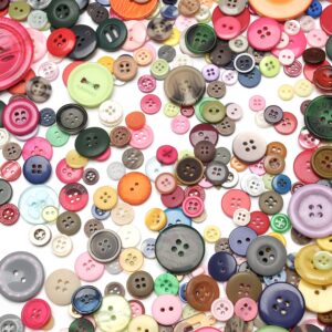 About 330 Resin Buttons of Various Specifications, Handmade Buttons, Sewing DIY Handicraft Buttons, Hand-Painted Decorative Buttons Multicolor Series