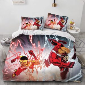 lhasa flash hero duvet covers soft microfiber washed duvet cover set 3 pieces with zipper closure. (06,full (79"x90"))