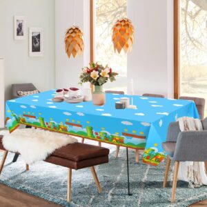 Lecinc 3 PCS Video Games Party Tablecloth, Plastic Video Games Table Cover for Video Games Birthday Party Decorations Supplies, 86.6 x 51.2in