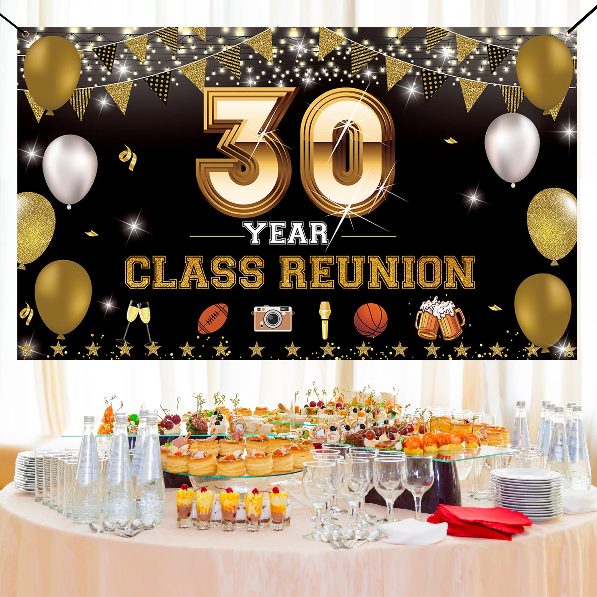 30 Year Class Reunion Party Decoration Backdrop Banner, 30th School Class Reunion Party, Class Of 1993 Reunion Photo Props Yard Sign Poster, Welcome Back Decor for Outdoor Indoor, Fabric Vicycaty