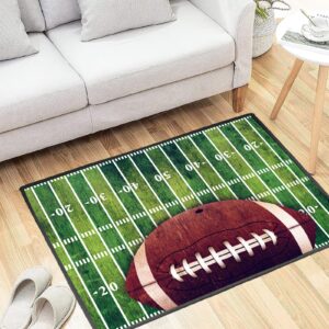 sports area rug,retro american football field and rugby floor mat non-slip doormat living dining dorm room bedroom decor carpet 24x16inch