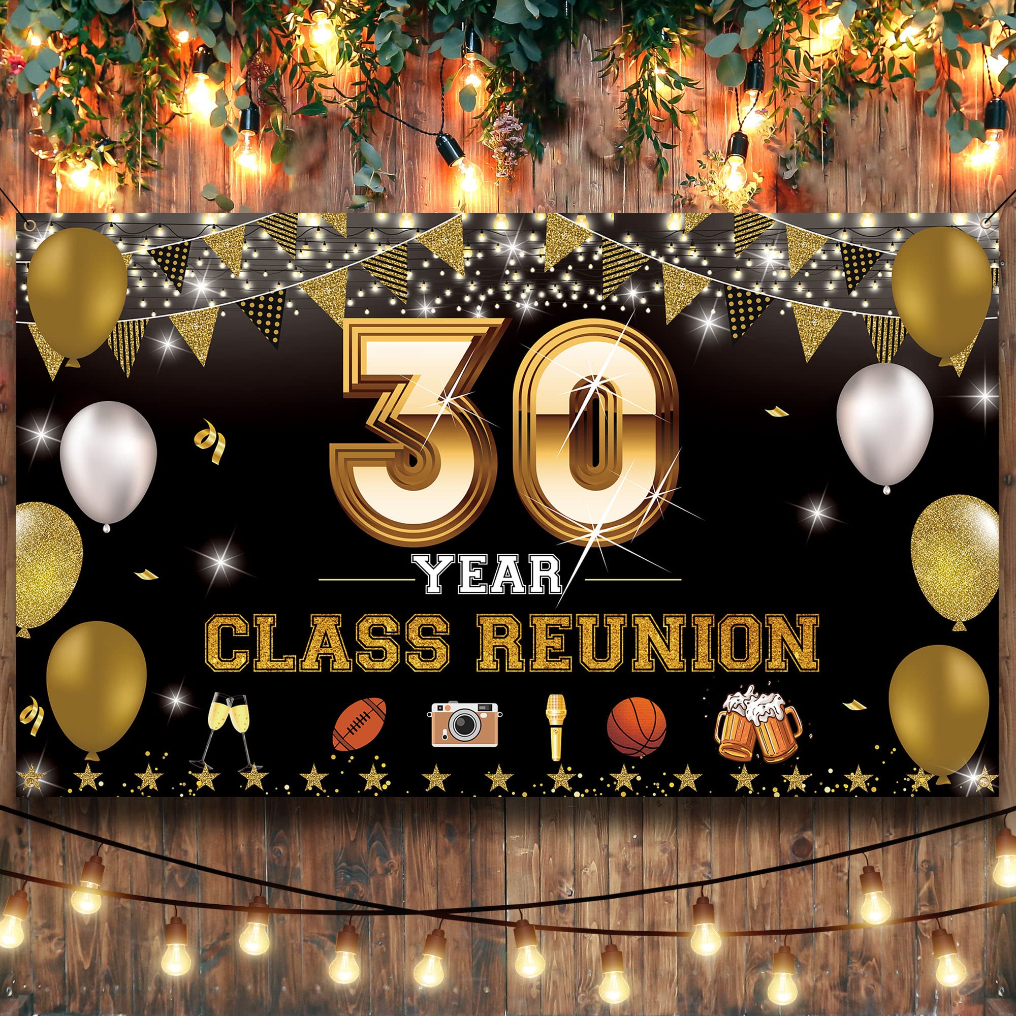 30 Year Class Reunion Party Decoration Backdrop Banner, 30th School Class Reunion Party, Class Of 1993 Reunion Photo Props Yard Sign Poster, Welcome Back Decor for Outdoor Indoor, Fabric Vicycaty