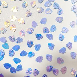 2000 Pieces Mermaid Scallop Party Glitter PVC Confetti for DIY Mold Art Nail Artwork Holiday Engagement Wedding Bridal Shower Birthday Valentines Party Decorations