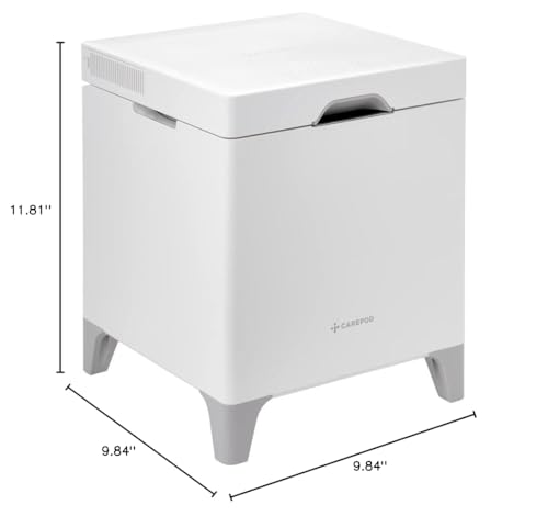 Carepod Cube X50 Stainless Steel Ultrasonic Hybrid Cool and Warm Mist Humidifier, Whisper-Quiet Easy Clean for Large Room 4.2 liters, Only 3 Washable Parts, Diswasher-safe, Auto Shut-off