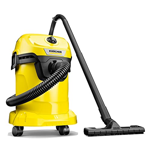 Kärcher - WD 3 Multi-Purpose Wet-Dry Shop Vacuum Cleaner - 4.5 Gallon - With Attachments – Blower Feature, Compact Space-Saving Design - 1000W,Yellow