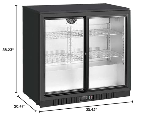 Unity U-BB2 36" Countertop Two Sliding Door Merchandising Bar Cooler (For Commercial Use ONLY)