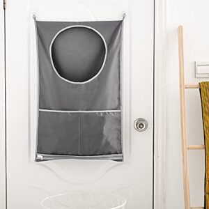 Hanging Laundry Hamper Bag, Best Choice for Holding Dirty Clothes and Saving Space, Over the Door Organizer for Dirty Clothes,Grey(2Pack)