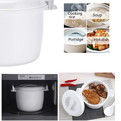 Exogio Microwave Rice Cooker Multifunction Small Lunch Container Microwave Cooker Cookware for Microwave Oven 17.5x21x14cm