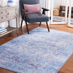 safavieh tucson collection accent rug - 4' x 6', purple & blue, persian design, non-shedding machine washable & slip resistant ideal for high traffic areas in entryway, living room, bedroom (tsn185v)