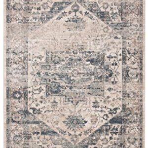 MARTHA STEWART x SAFAVIEH 6'7" x 9' Ivory/Blue MSR868A Oriental Non-Shedding Area Rug