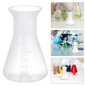 ULTECHNOVO Erlenmeyer Flask - 6pcs Plastic Conical Flask Clear Scale, 50ml Conical Flask for Lab Chemistry Students Educational Learning