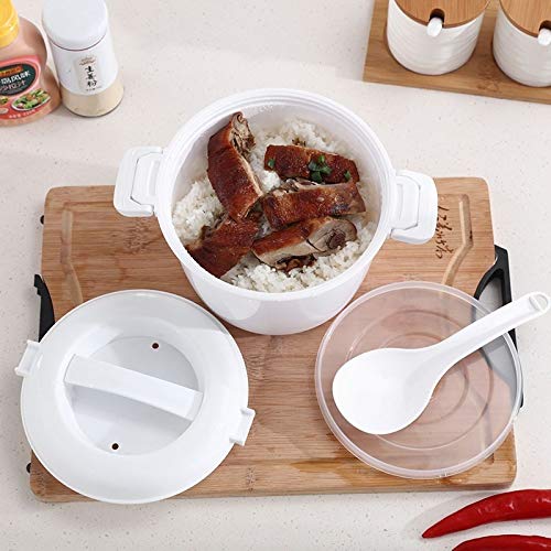 Exogio Microwave Rice Cooker Multifunction Small Lunch Container Microwave Cooker Cookware for Microwave Oven 17.5x21x14cm