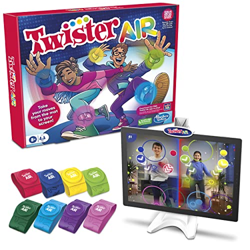 Hasbro Gaming Twister Air Game | AR App Play Game with Wrist and Ankle Bands | Links to Smart Devices | Active Party Games for Kids and Adults | Ages 8+ | for 1+ Players | F8158