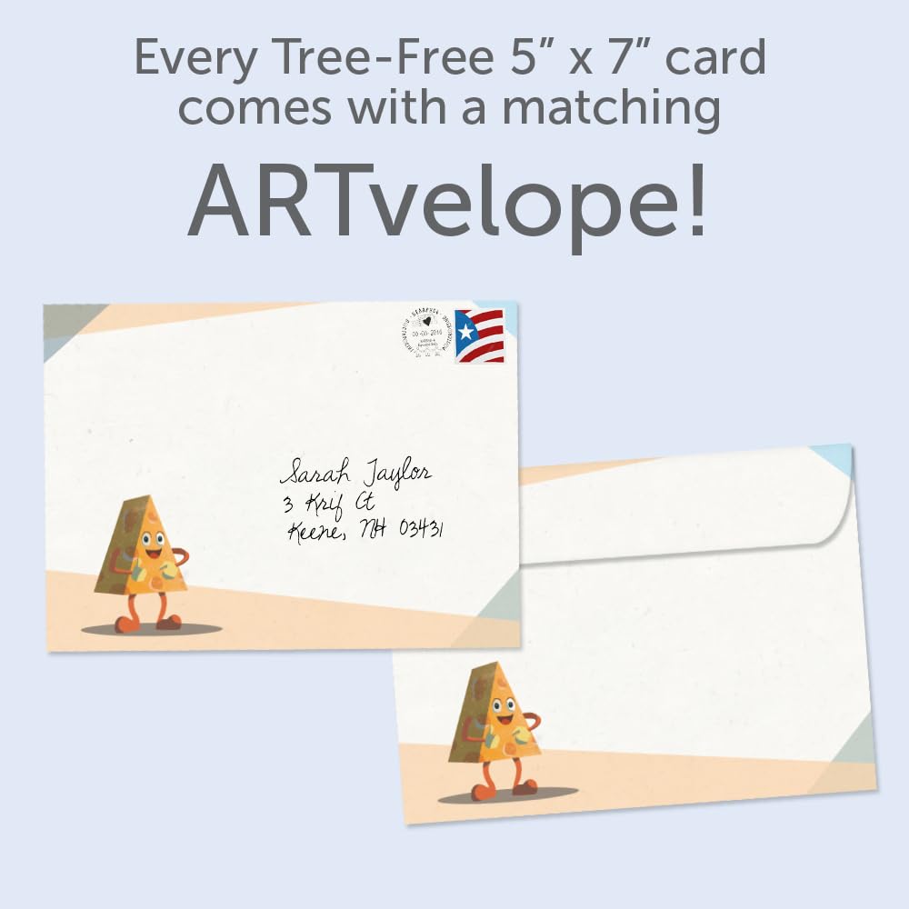 Tree-Free Greetings - Humorous Birthday Cards - Artful Designs - 1 Card + Matching Envelopes - Made in USA - 100% Recycled Paper - 5"x7" - Wisdom from Cheese (GO61537)