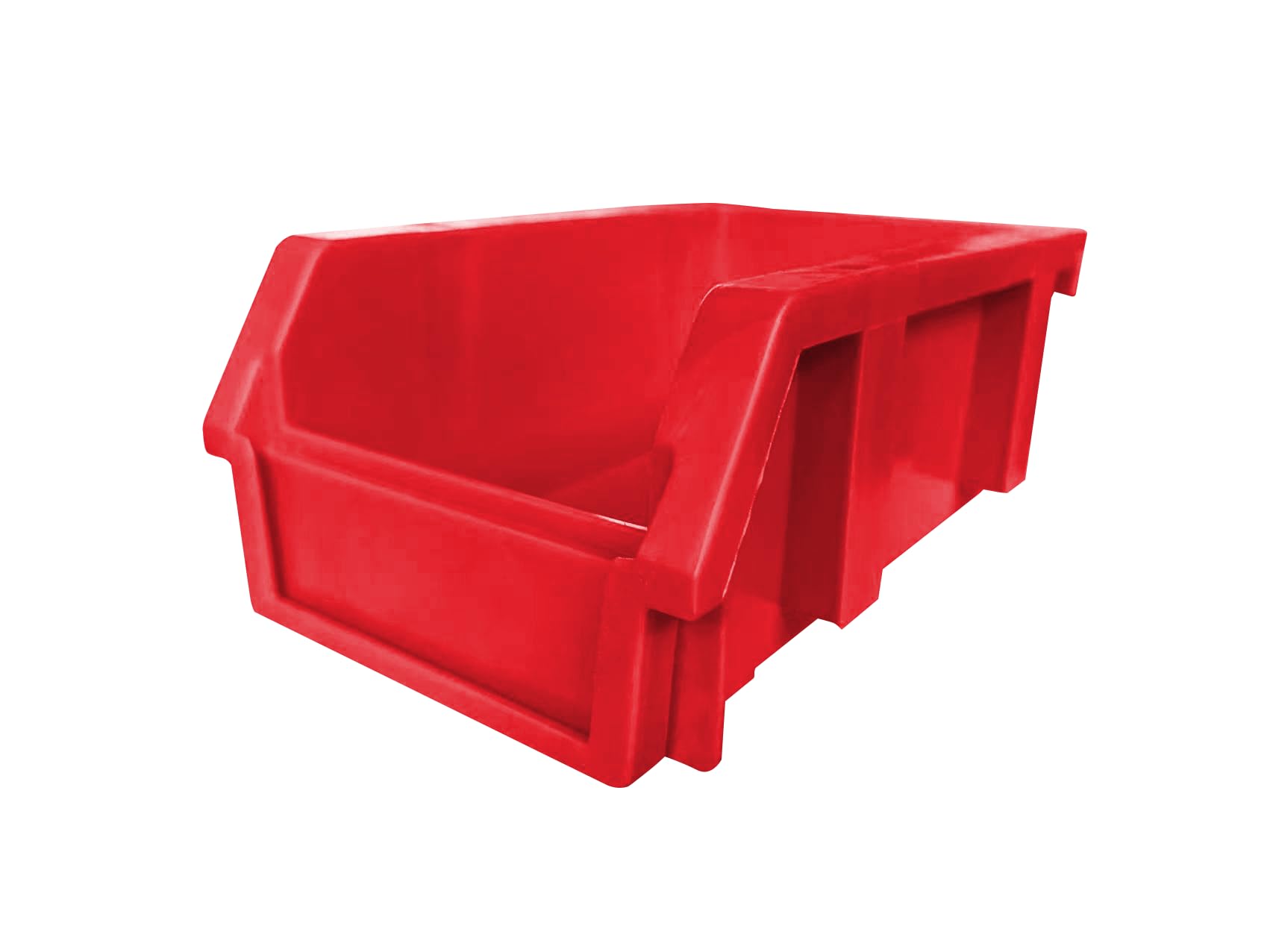 DJC Supply Red Small 3.9" X 6.3" X 2.9" Heavy duty thermoplastic storage bin organizer, Stackable, Hangable, Side-connect, Used in classrooms, garages, warehouse, factrories and more! (8 Pack)