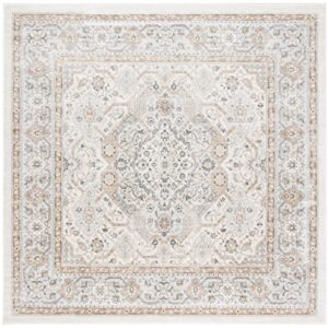 SAFAVIEH Isabella Collection 10' Square Cream/Beige ISA916B Oriental Non-Shedding Area Rug