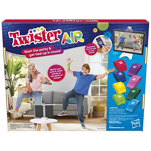 Hasbro Gaming Twister Air Game | AR App Play Game with Wrist and Ankle Bands | Links to Smart Devices | Active Party Games for Kids and Adults | Ages 8+ | for 1+ Players | F8158