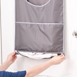 Hanging Laundry Hamper Bag, Best Choice for Holding Dirty Clothes and Saving Space, Over the Door Organizer for Dirty Clothes,Grey(2Pack)