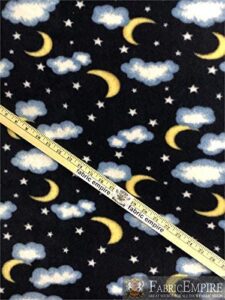 fleece printed fabric nightsky navy / 58" wide/sold by the yard fe-n-193