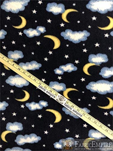 Fleece Printed Fabric Nightsky Navy / 58" Wide/Sold by The Yard FE-N-193