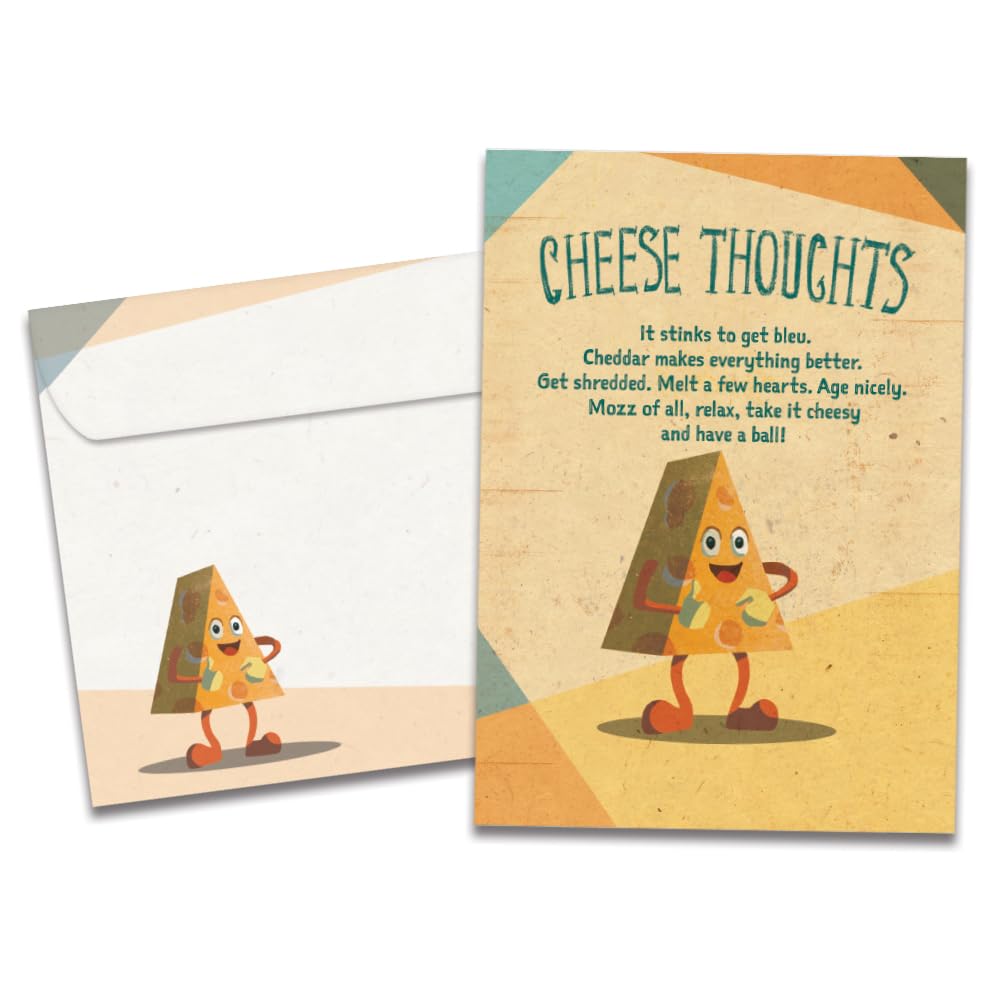 Tree-Free Greetings - Humorous Birthday Cards - Artful Designs - 1 Card + Matching Envelopes - Made in USA - 100% Recycled Paper - 5"x7" - Wisdom from Cheese (GO61537)