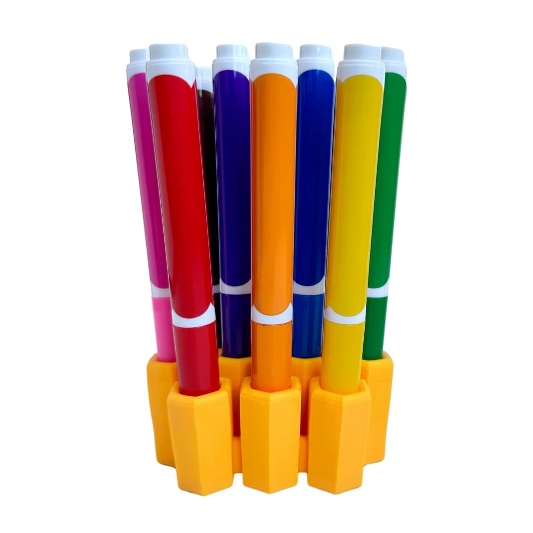 Big Bee, Little Bee - Marker Parker, Holder to Keep Markers Organized, Fits Most Broad and Fine Tip Markers, 100% Silicone, As Seen on Shark Tank, Markers Not Included (Marigold)