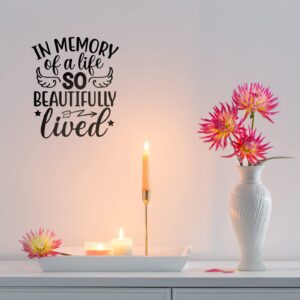 7 Pcs Vinyl Wall Quotes Stickers Memorial Wall Decals Peel and Stick Saying Sticker Because Someone We Love is in Heaven Wall Decal for Losing Home Living Room Decor