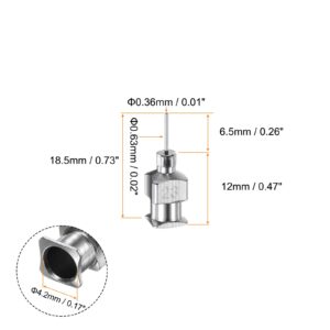 HARFINGTON 10pcs 23Gauge Stainless Steel Dispensing Needles, 1/4" All Metal Glue Needle Tube Blunt Tips Luer Lock for Thick Liquids, Ink, Glue, Lab Use