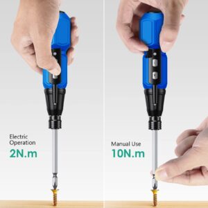 ORIA Electric Screwdriver, Cordless Electric Screwdriver, 13 in 1 Cordless Power Repair Tool Kits with 10 Bits and 1/4 inch Bit Holder, LED Lights, Charging Cable, for Phones,Toys, PC