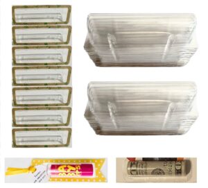 50pcs money card holder thankgiving gifts card clear plastic dome lip balm pouch with adhesive tape, diy christmas money card chapstick holder money holder custom gift card holder (50)