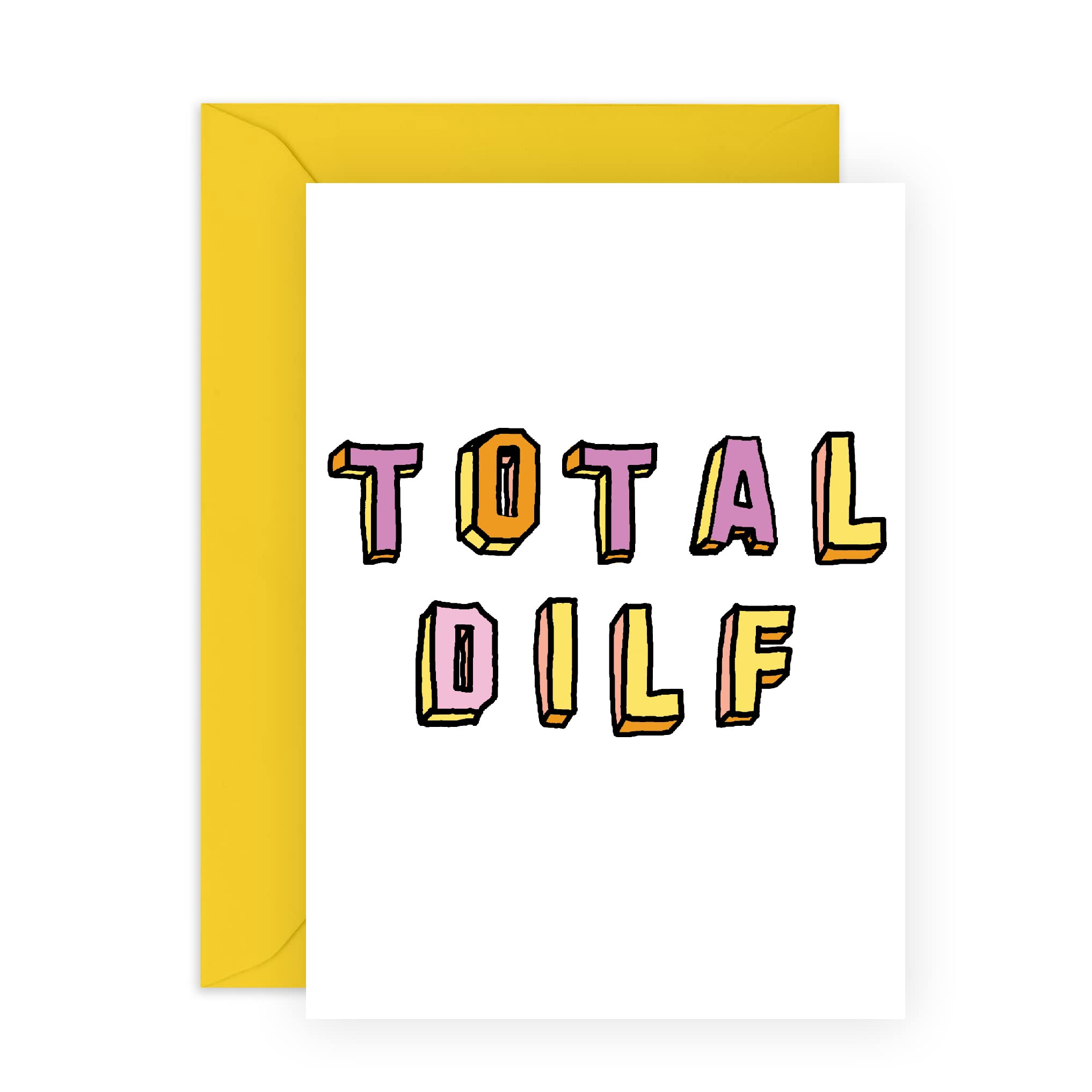 CENTRAL 23 Funny Birthday Card For Men - 'Total DILF' - Husband Birthday Card From Wife - For New Dad Parent Father - Comes With Fun Stickers - Fathers Day Card - Made In The UK