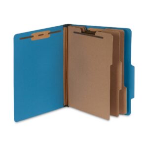 Blue Summit Supplies Dark Blue Classification Folders, 3 Dividers, Letter Size with 2 Inch Tyvek Expansions, Use for Organizing Medical Records & Client Files, Great as Lease Folders, 10 Pack