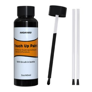 nadamoo multi surface touch up paint gray, interior house appliance paint repair marker for wall, ceiling, cabinet, door, furniture, windows, shutter and trim-60 ml / 2 oz, with 3 brushes