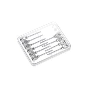 HARFINGTON 10pcs 14Gauge Stainless Steel Dispensing Needles, 1" All Metal Glue Needle Tube Blunt Tips Luer Lock for Thick Liquids, Ink, Glue, Lab Use