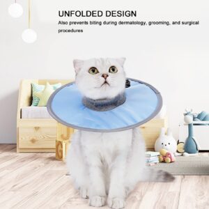 Cat Recovery Collar, Pet Cone Collar Cat Cone Collar Pet Elizabeth Collar Polyester Fasteners Collar for Cat Puppy (M)