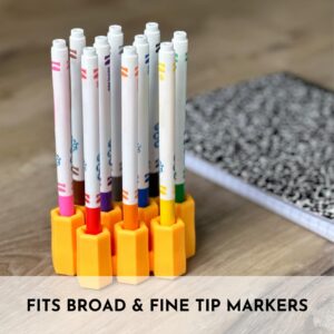 Big Bee, Little Bee - Marker Parker, Holder to Keep Markers Organized, Fits Most Broad and Fine Tip Markers, 100% Silicone, As Seen on Shark Tank, Markers Not Included (Marigold)