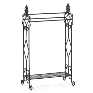 standing towel rack for bathroom,3-tier floor freestanding towel racks with storage shelf,antique towel holder stand-21.75”×13”×38”