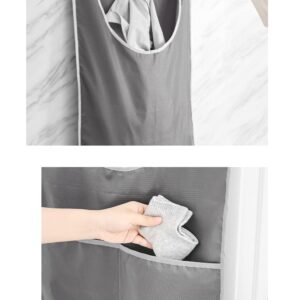 Hanging Laundry Hamper Bag, Best Choice for Holding Dirty Clothes and Saving Space, Over the Door Organizer for Dirty Clothes,Grey(2Pack)