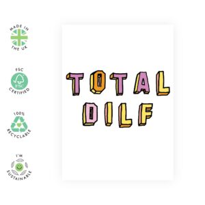 CENTRAL 23 Funny Birthday Card For Men - 'Total DILF' - Husband Birthday Card From Wife - For New Dad Parent Father - Comes With Fun Stickers - Fathers Day Card - Made In The UK