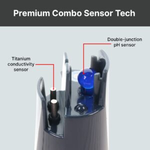 Apera Instruments AI104G GroStar Series GS4 pH/EC/500ppm/700ppm Combo 5-in-1 Pen Tester Kit with Replaceable Double-Junction pH/EC Probe for Hydroponics Water Quality Testing, Gen II