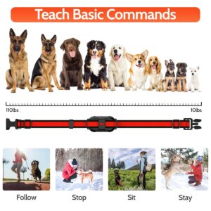 DogStop Dog Training Collar Electric Dog Collar with 4 Training Modes and Rechargeable Remote Waterproof Range 3300Ft for Small Medium Large Dogs(Red)