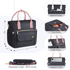 GLORIEROO Deluxe Large Lunch Bag Women - Insulated Leakproof Waterproof Lunch Box Cooler with Multi Pocket Removable Strap for Work Picnic Teacher Mothers Day Christmas Gifts for Women