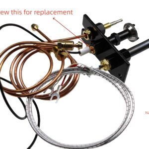 10002265 Replacement Propane/Natural Gas 3 Way Pilot Assembly compatible with for Majestic Temco, and Vermont Castings gas stoves