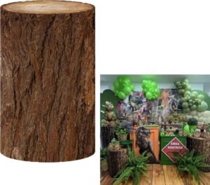 iydamc vintage wooden pedestal covers for birthday party decoration wood grainy texture plinth cover wedding bridal shower photography baptism communion cylinder cover props no-236-d56h77