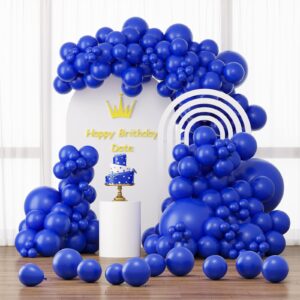 rubfac 87pcs royal blue balloons different sizes 18 12 10 5 inch for garland arch, blue balloons for birthday party graduation baby shower baseball nautical party decoration