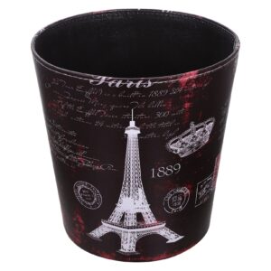 ganazono tower garbage bin vintage leather trash can retro waste toillet paper garbage bin basket wastebasket dustbin for bathroom bedroom office eiffel tower garbage cans waste paper basket