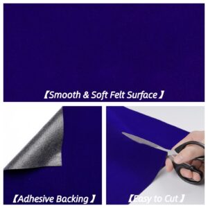 Decotalk Felt Sheets Self Adhesive Blue Felt Fabric Velvet Fabric for Crafts 17.7"x120" Blue Felt Sheets with Sticky Back Soft Felt for Jewelry Box Craft Felt Blue Fabric Velvet Sticker Arts & Crafts