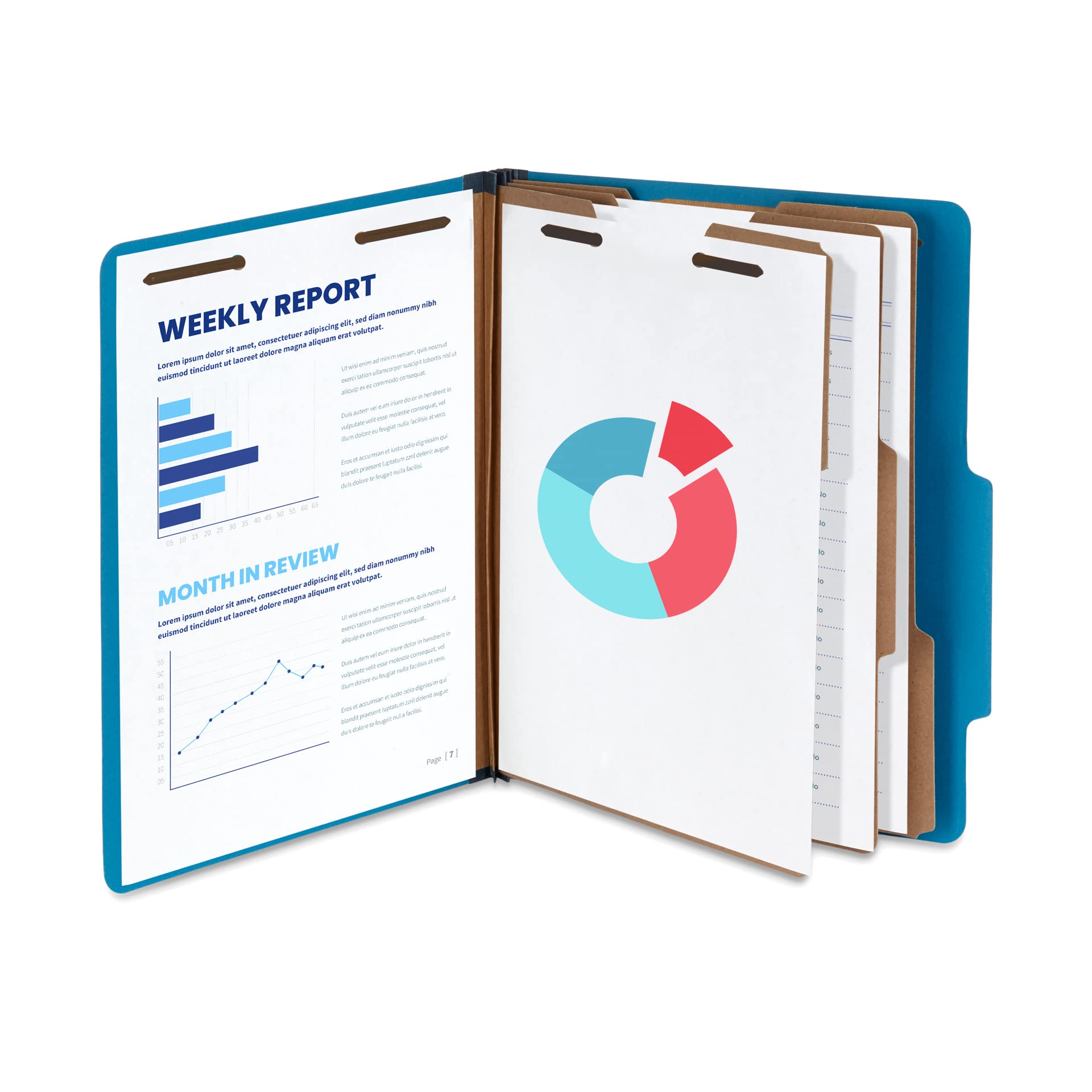 Blue Summit Supplies Dark Blue Classification Folders, 3 Dividers, Letter Size with 2 Inch Tyvek Expansions, Use for Organizing Medical Records & Client Files, Great as Lease Folders, 10 Pack